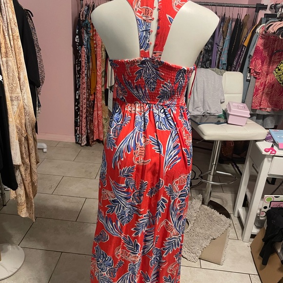 NWT Japna Red and Blue Maxi Dress with Elegant Design - Picture 5 of 9